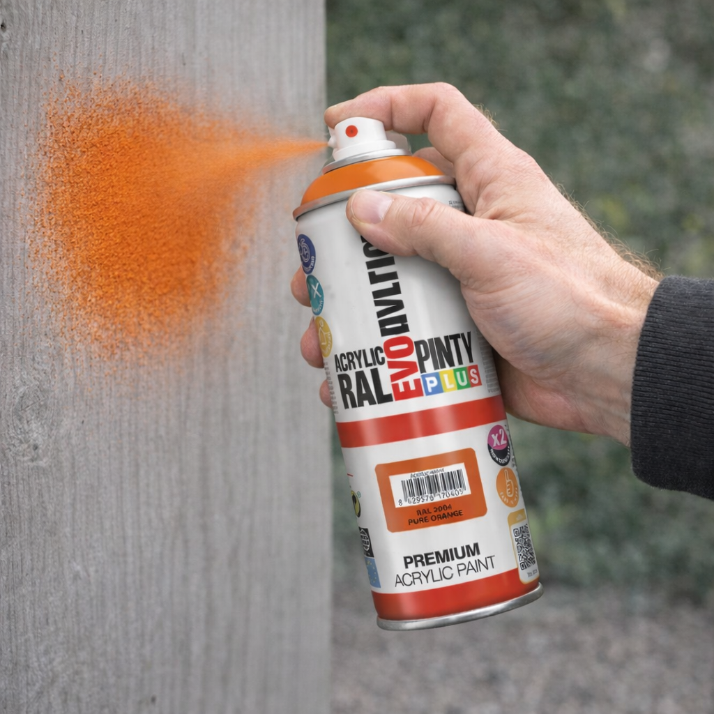 Lakier akrylowy w sprayu Pintyplus Evolution ACRYLIC | 400ml | RAL 2004 Pure Orange